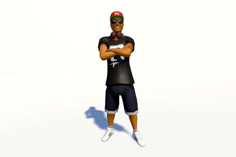 Low Opacity Rapper low poly male rapper character